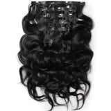 Ultra Thin Body Wave Seamless PU Clip In Hair Extension Virgin Human Wefts Set