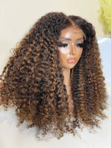 {Clearance} 4X4/13x4 Transparent Lace Wig 250% Curly Human Hair Wig Highlight