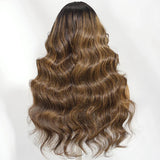 7x5 Drawstring Wavy with Bang Highlight Skin Melt Lace Fitted Pre-Cut Closure Wig