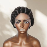 Prestyled Curled Transparent Lace Human Hair Full Lace Wig