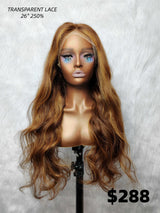 {LAST-PIECE-CLEARANCE} 360 Transparent Lace Invisible Strap Human Hair Lace Front Highlight Wavy