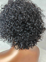 {LAST-PIECE-CLEARANCE} 13x4 Transparent Lace Front Human Hair Pixie Curly Wig