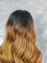{LAST-PIECE-CLEARANCE} Ombre Honey Blonde Body Wave 13x4 Human Hair Lace Front Wig