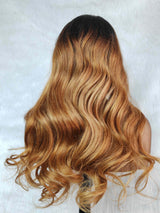 {LAST-PIECE-CLEARANCE} Ombre Honey Blonde Body Wave 13x4 Human Hair Lace Front Wig