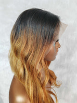 {LAST-PIECE-CLEARANCE} Ombre Honey Blonde Body Wave 13x4 Human Hair Lace Front Wig