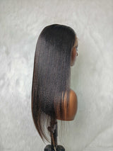 {LAST-PIECE-CLEARANCE} Skin Melt Full Lace Invisible Strap Yaki Human Hair Wig