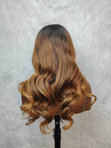 {LAST-PIECE-CLEARANCE} 360 Skin Melt Lace 4X Invisible Strap Human Hair Front Wig Highlight with Bang