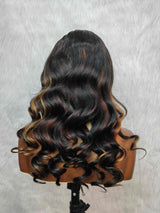 {LAST-PIECE-CLEARANCE} 13x6 Transparent Lace Human Hair Front Wavy Highlight Wig