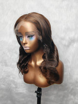 {LAST-PIECE-CLEARANCE} 13x6 Skin Melt Lace Human Hair Front Wig Body Wave Brown