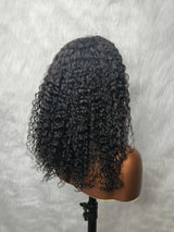 {LAST-PIECE-CLEARANCE} 360 Transparent Lace Lagos Hairline Human Hair Curly Wig with Invisible Strap