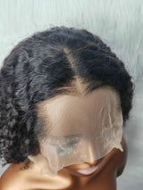 {LAST-PIECE-CLEARANCE} 360 Transparent Lace Lagos Hairline Human Hair Curly Wig with Invisible Strap