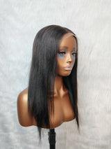 {LAST-PIECE-CLEARANCE} 13x6 Skin Melt Lace Full Frontal Human Hair Drawstring Straight Wig