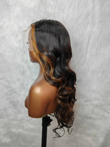 {LAST-PIECE-CLEARANCE} 13x6 Transparent Lace Highlight Human Hair Wavy Wig