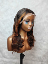 {LAST-PIECE-CLEARANCE} 13X4 Transparent Lace Highlight Human Hair Wavy Wig