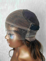 {LAST-PIECE-CLEARANCE} 370 Fiited Cap HD Lace Invisible Strap Highlight Body Wave Human Hair Wig