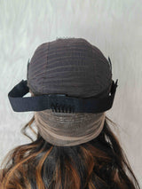 {LAST-PIECE-CLEARANCE} 370 Fiited Cap HD Lace Invisible Strap Highlight Body Wave Human Hair Wig
