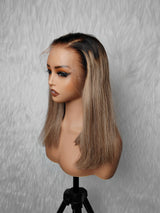 {LAST-PIECE-CLEARANCE} 13x6 HD Lace Front Delicate Hairline Ombre Blonde Human Hair Lace Wig