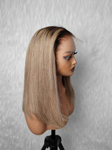 {LAST-PIECE-CLEARANCE} 13x6 HD Lace Front Delicate Hairline Ombre Blonde Human Hair Lace Wig