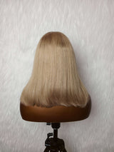 {LAST-PIECE-CLEARANCE} 13x4 Transparent Lace Ash Blonde Human Hair Bob Wig