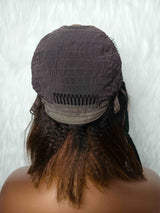 {LAST-PIECE-CLEARANCE} 13x6 Knot-Free New Born Edge Skin Melt Lace Human Hair Wig Ombre Yaki Bob