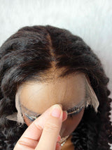 {LAST-PIECE-CLEARANCE} 9x6 Drawstring Melt Lace Bouncy Yaki Wavy Human Hair Wig