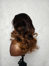 {LAST-PIECE-CLEARANCE} 13x4 Transparent Lace Ombre Human Hair Wavy Wig