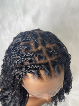 {LAST-PIECE-CLEARANCE} Skin Melt Full Lace Boho Knotless Braids Human Hair Blend Wig