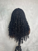 {LAST-PIECE-CLEARANCE} Skin Melt Full Lace Boho Knotless Braids Human Hair Blend Wig