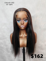 {LAST-PIECE-CLEARANCE} 13x6 Lagos Hairline Skin Melt Lace Human Hair Yaki Wig
