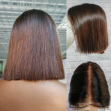{Clearance} Glueless 13x6 Fitted Cap Ear Tap 250% Skin Melt Lace Front Wig Ombre Colored Bob