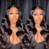 {Buy 1 Get 1 Free} 13X4 Transparent Lace Human Hair Lace Front Wig Body Wave