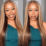 Glueless 6x4 Pre-cut Skin Melt Lace Preplucked Human Hair Wear Go Wigs Highlight