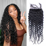 HD Skin Melt Lace Pre-Plucked 4x4/5x5 Lace Closure Human Hair Burmese Curls/Curly (Not Wig)