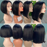 {50% Off US ONLY} 13x4 Transparent Lace Preplucked Human Hair Bob Lace Front Wig