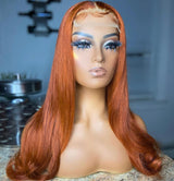 4X4/13x4 Transparent Lace Wig 250% Ginger Body Wave Human Hair Wig