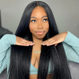 CLEARANCE 4X4/13x4 Transparent Lace Wig 250% Human Hair Wig Yaki