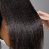 {Clearance} Glueless Air Cap Skin Melt Swiss Lace Preplucked Human Hair Closure Wigs Light Yaki