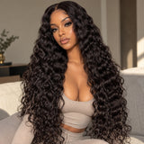 Invisible Strap 360 Skin Melt Lace Wig 2.0 Precut Lace Knot-Free Human Hair Frontal Wig Loose Curls