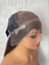 {LAST-PIECE-CLEARANCE} 13x6 Knot-Free Ombre Auburn Brown Fitted Skin Melt Lace Yaki Straight Human Hair Wig