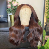 CLEARANCE 4X4/13x4 Transparent Lace Wig 250% Human Hair Wig Brown