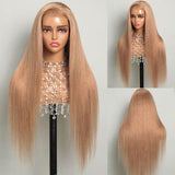 13x4/13x6 Flaxen Ash Blonde Preplucked Human Hair Lace Front Wig