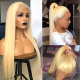 613 Blonde Invisible Strap Preplucked Human Hair 360 Lace Wig