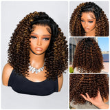 Upgraded 13x6 Fitted Cap Glueless Skin Melt Lace Front Wig Highlight Wand Curls