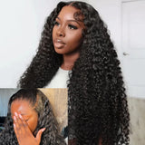 Invisible Strap 360 Skin Melt Lace Wig 2.0 Precut Lace Knot-Free Human Hair Frontal Wig Burmese Curls