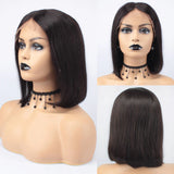 {50% Off US ONLY} 13x4 Transparent Lace Preplucked Human Hair Bob Lace Front Wig