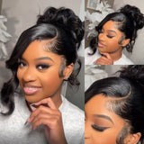 370 Fitted Cap Invisible Strap Skin Melt Lace Frontal Wig | Body Wave