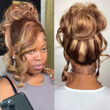 {Clearance} 360 Lace Invisible Strap 250% Human Hair Lace Wig Highlight Body Wave
