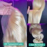 613 Blonde Full Lace Invisible Strap Preplucked Human Hair Lace Wig