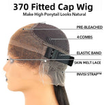 370 Fitted Cap Invisible Strap Skin Melt Lace Frontal Wig | Water Wave