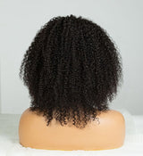 Flip Over Half Wig with Drawstring Kinky Curly Glueless Human Hair Wig